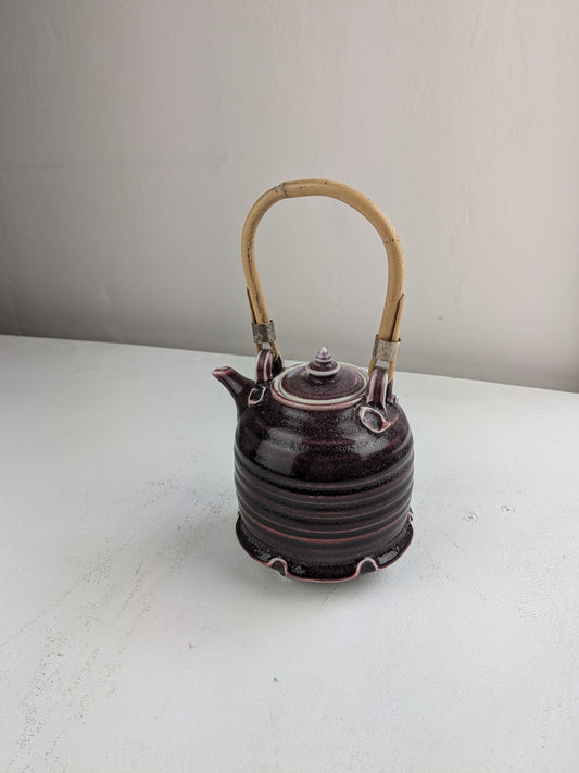 Bridget Drakeford - Small Copper Red Teapot w Silver Fitting