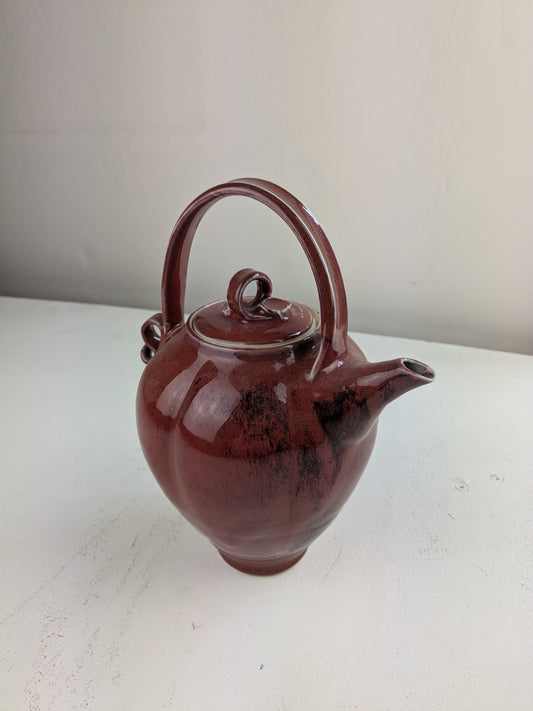 Bridget Drakeford - copper red teapot with over handle