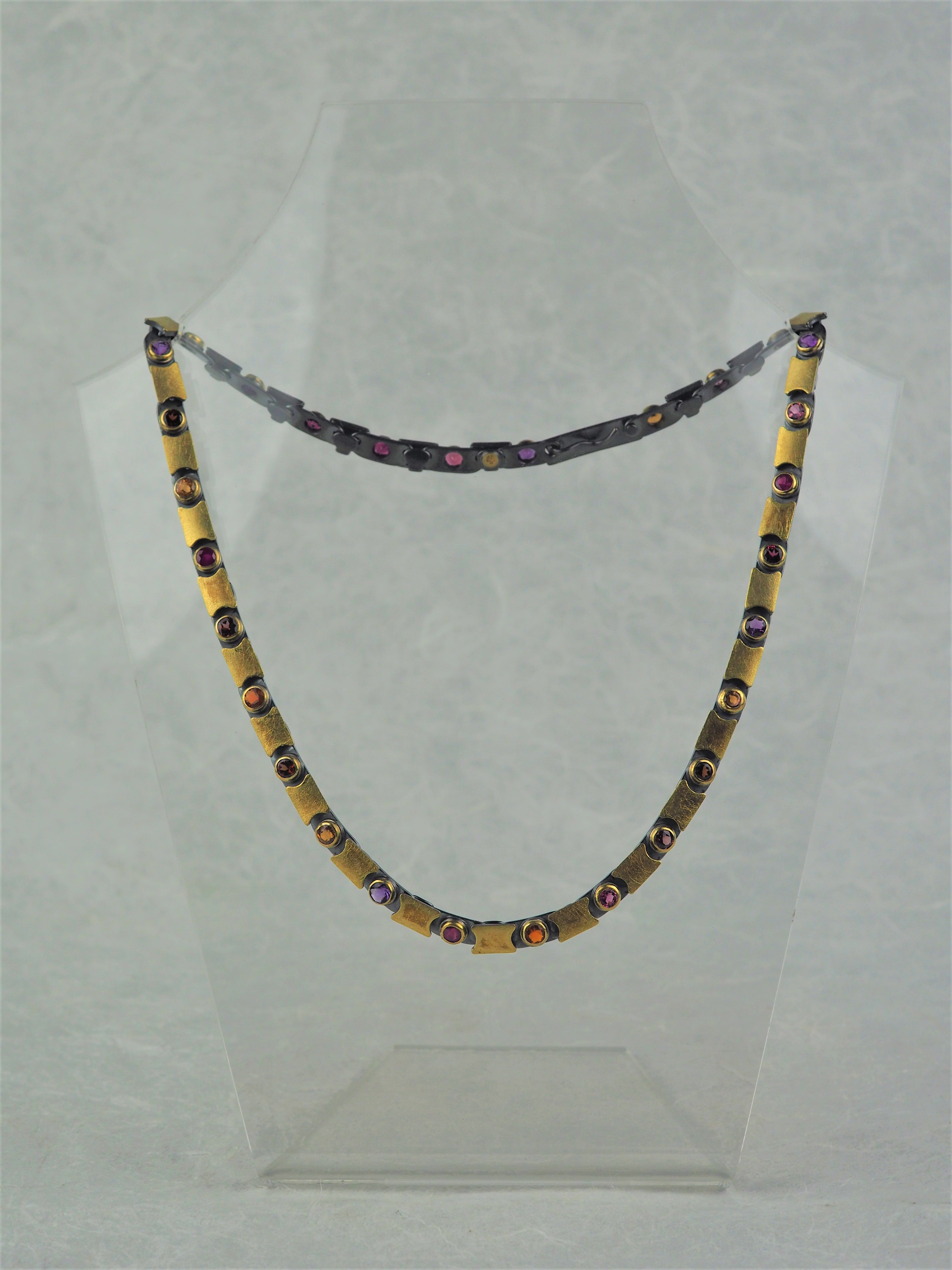 Oxidised on sale gold necklace